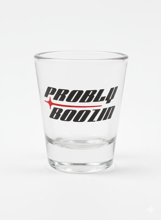 Probly Boozin Shot Glass